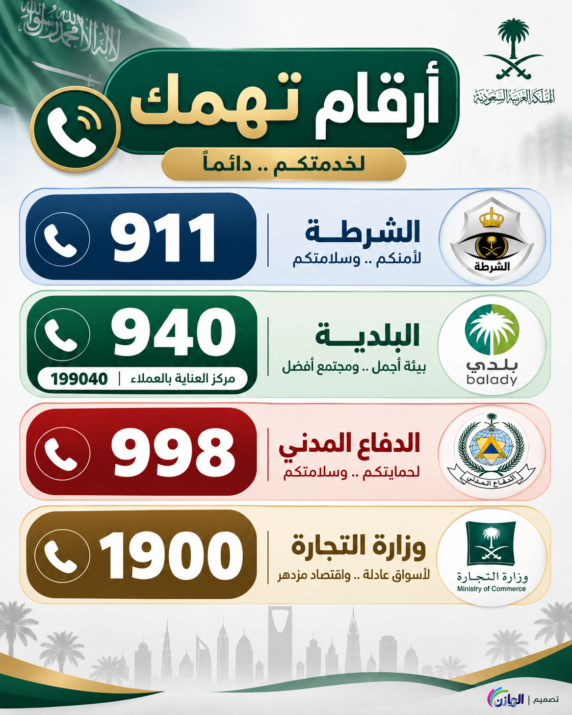 ارقام تهمك
